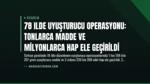 78 Ilde Uyuşturucu Operasyonu: Tonlarca Madde ve Milyonlarca Hap Ele Geçirildi