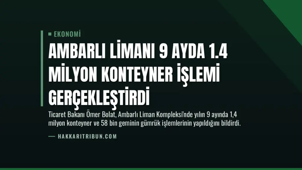 Ambarlı Limanı 9 Ayda 1.4 Milyon Konteyner İşlemi Gerçekleştirdi