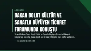 Bakan Bolat Kültür ve Sanatla Büyüyen Ticaret Forumunda Konuştu