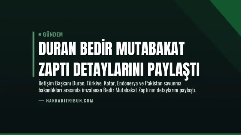 Duran Bedir Mutabakat Zaptı Detaylarını Paylaştı