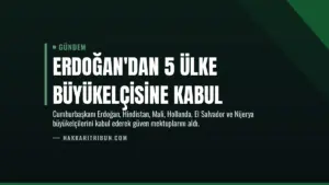 Erdoğan’dan 5 Ülke Büyükelçisine Kabul