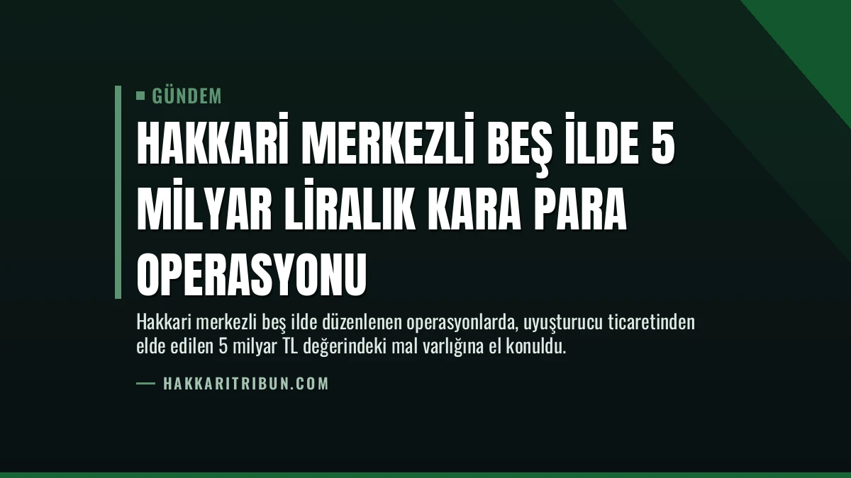Hakkari merkezli beş ilde 5 milyar liralık kara para operasyonu