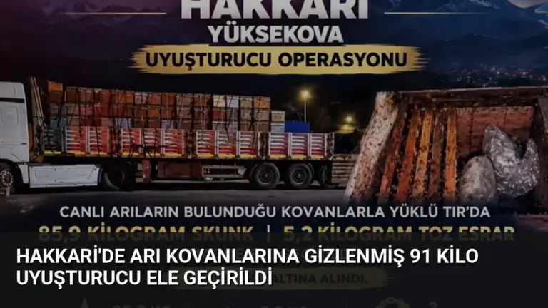 Hakkari’de Arı Kovanlarına Gizlenmiş 91 Kilo Uyuşturucu Ele Geçirildi