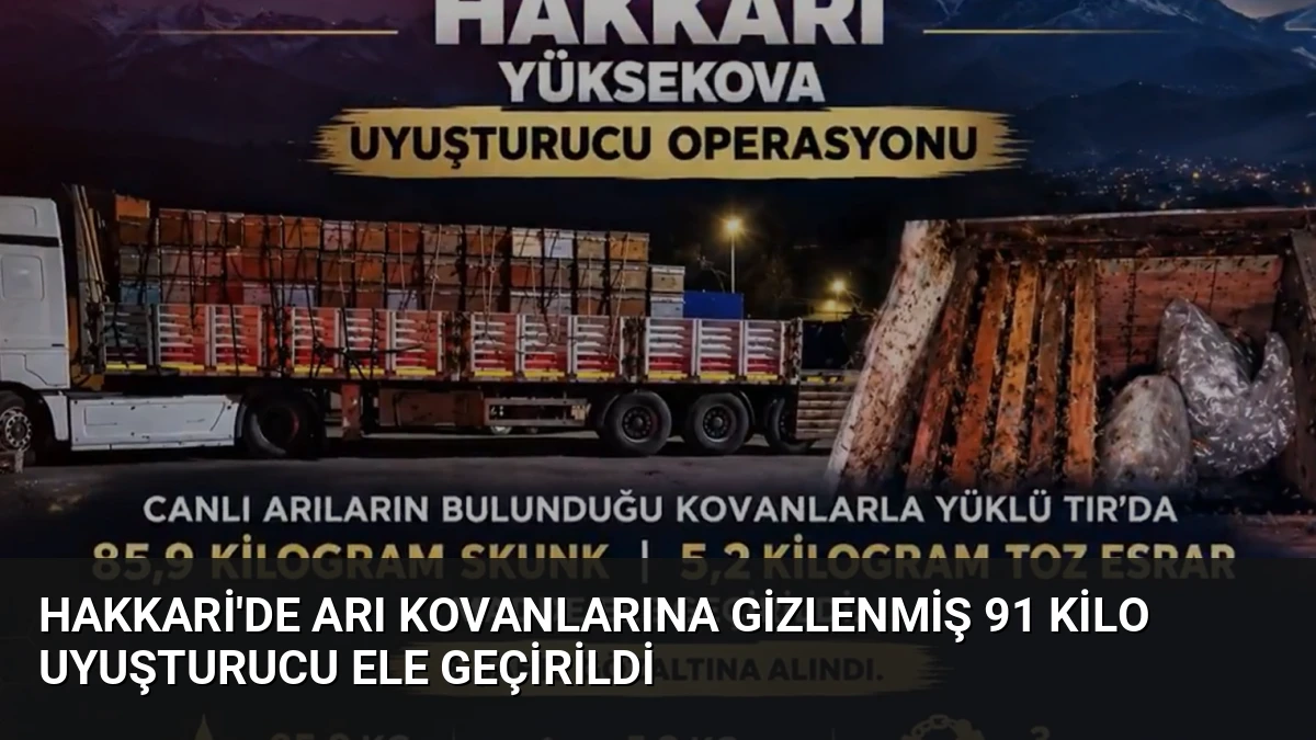 Hakkari’de Arı Kovanlarına Gizlenmiş 91 Kilo Uyuşturucu Ele Geçirildi