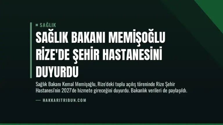 Sağlık Bakanı Memişoğlu Rize’de Şehir Hastanesini Duyurdu