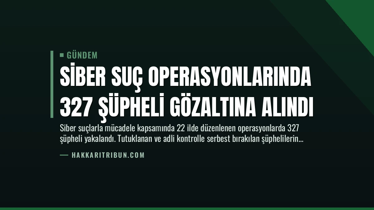 Siber Suç Operasyonlarında 327 Şüpheli Gözaltına Alındı