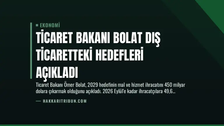 Ticaret Bakanı Bolat Dış Ticaretteki Hedefleri Açıkladı