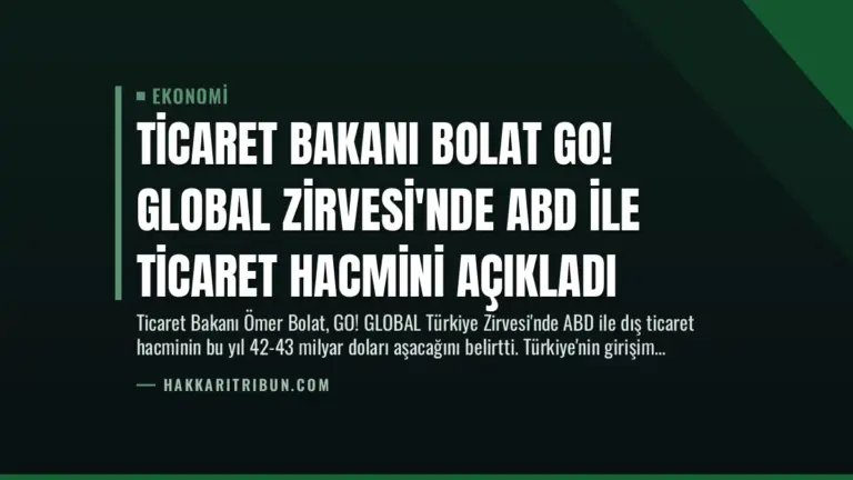 Ticaret Bakanı Bolat GO! GLOBAL Zirvesi’nde ABD ile Ticaret Hacmini Açıkladı