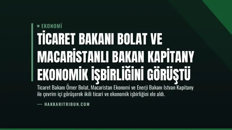 Ticaret Bakanı Bolat ve Macaristanlı Bakan Kapitany Ekonomik İşbirliğini Görüştü