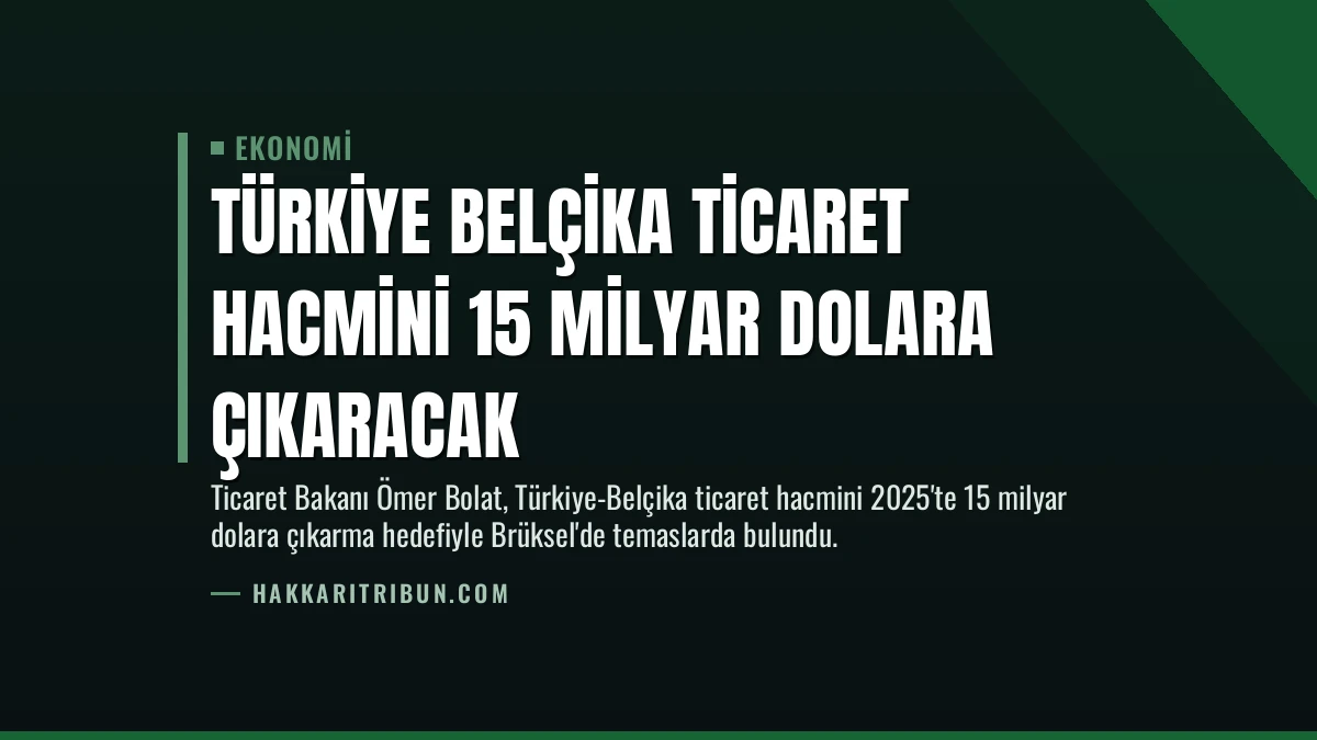 Türkiye Belçika Ticaret Hacmini 15 Milyar Dolara Çıkaracak
